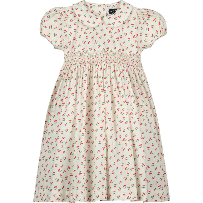 Kira Smocked Girls Dress, Cherry - Dresses - 1