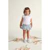 Hand-Smocked Baby Skort Pearl, Blue Floral - Skirts - 2 - thumbnail