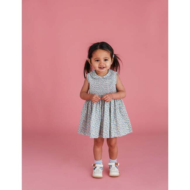 Naomi Smocked Baby Dress, Green Multi - Dresses - 2