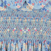 Maui Smocked Girls Dress, Blue Print - Dresses - 4 - thumbnail