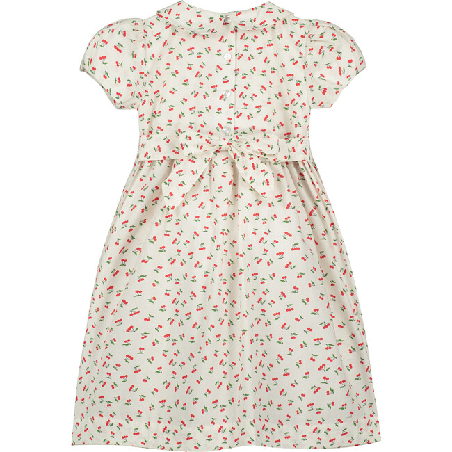 Kira Smocked Girls Dress, Cherry - Dresses - 3
