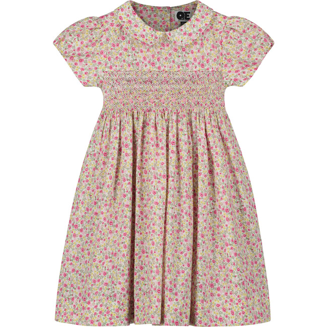 Margot Ditsy Floral Smocked Dress, Pink - Dresses - 1