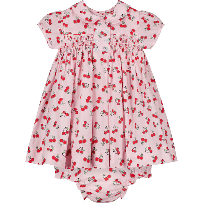 Leilani Smocked Dress, Cherry Print - Dresses - 1