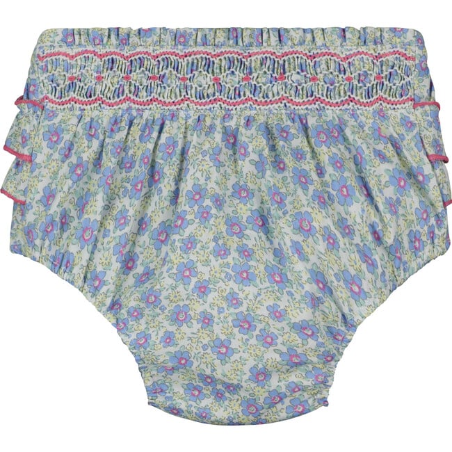 Leia Ruffle Floral Bloomer, Blue - Bloomers - 1