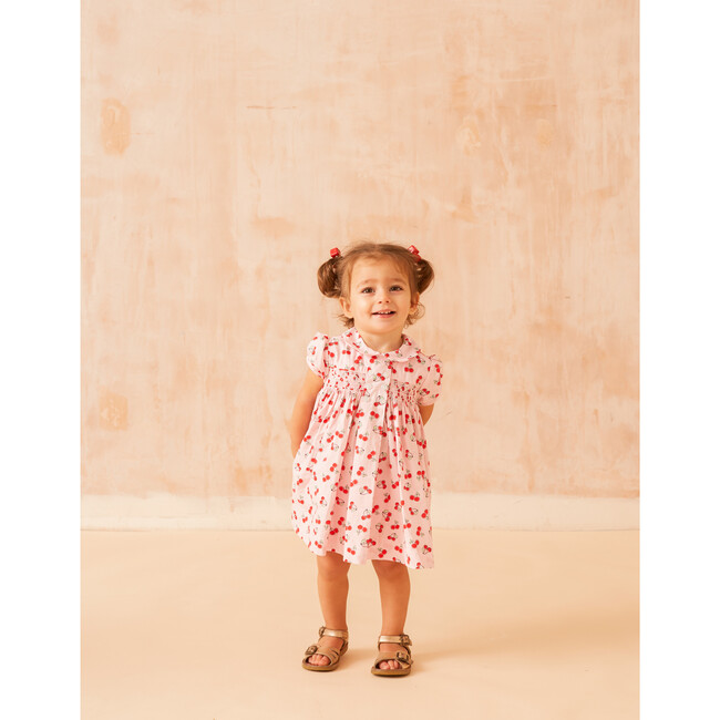 Leilani Smocked Dress, Cherry Print - Dresses - 2