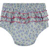 Leia Ruffle Floral Bloomer, Blue - Bloomers - 3 - thumbnail