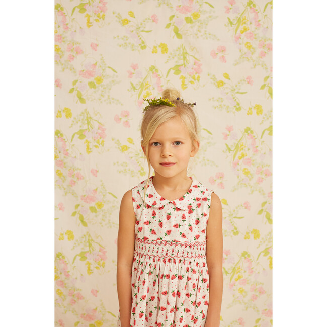 Lori Smocked Dress, Strawberry Print - Dresses - 2