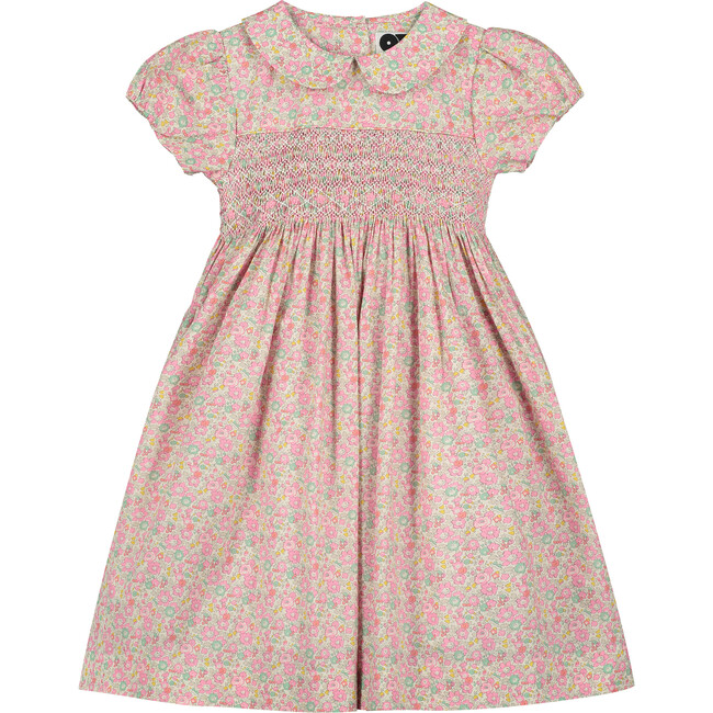 Audrey Girls Dress, Pink Floral - Dresses - 1