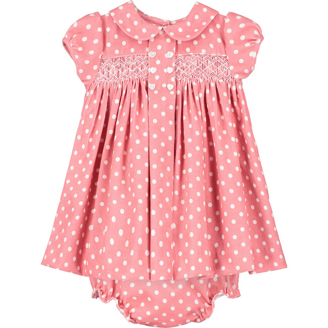 Missy Smocked Baby Dress, Coral - Dresses - 1