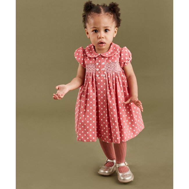 Missy Smocked Baby Dress, Coral - Dresses - 2