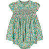 Havanna Floral Smocked Dress, Green - Dresses - 1 - thumbnail