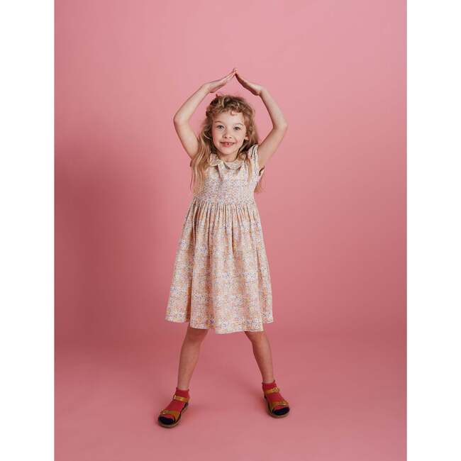 Heidi Smocked Girls Dress, Yellow Floral - Dresses - 2