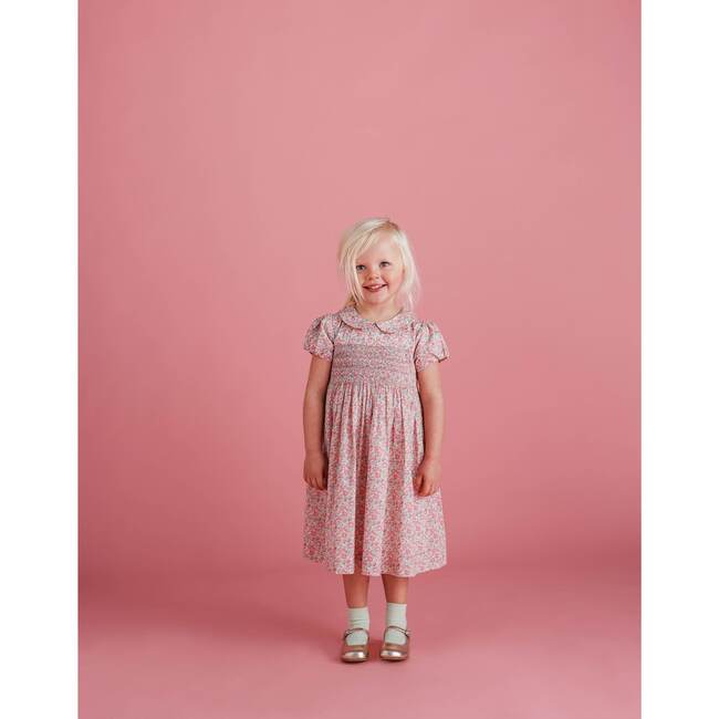Audrey Girls Dress, Pink Floral - Dresses - 2