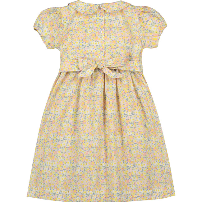 Heidi Smocked Girls Dress, Yellow Floral - Dresses - 3