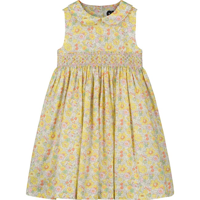 Gracie Floral Smocked Dress, Yellow - Dresses - 1