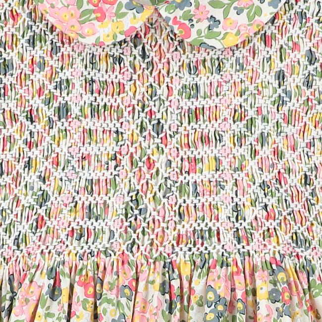 Emerson Smocked Baby Dress, Green & Yellow - Dresses - 4