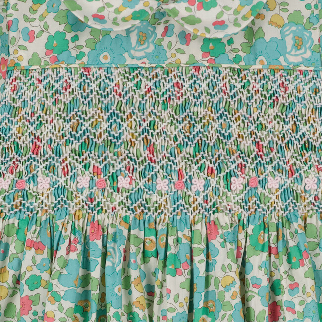 Havanna Floral Smocked Dress, Green - Dresses - 3