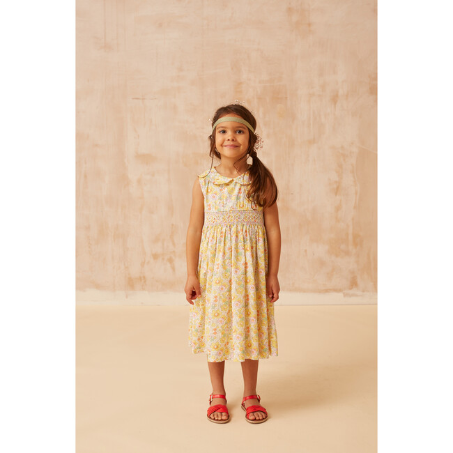Gracie Floral Smocked Dress, Yellow - Dresses - 2