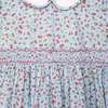 Hand-Smocked Dress Pepper, pale blue and cherry - Dresses - 3 - thumbnail