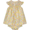 Georgia Floral Smocked Dress, Yellow - Dresses - 4 - thumbnail