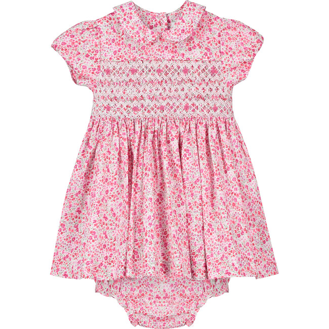 Amy Liberty Fabric Baby Dress, Pink - Dresses - 1