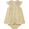 Hand-Smocked Baby Dress Rita, yellow and white blossom - Dresses - 4 - thumbnail