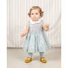 Hand-Smocked Baby Dress Blossom, pale blue and white - Dresses - 2 - thumbnail