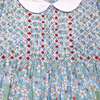 Hand-Smocked Baby Dress Blossom, pale blue and white - Dresses - 3 - thumbnail