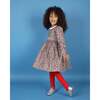 Davina Cherry Print Hand-Smocked Dress, Red & Gray - Dresses - 2 - thumbnail