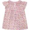 Girls Smocked Blouse Marcella, white and pink floral - Blouses - 4 - thumbnail