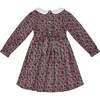 Davina Cherry Print Hand-Smocked Dress, Red & Gray - Dresses - 4 - thumbnail