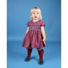 Baby Yule Frill Collar Hand-Smocked Dress, Red - Dresses - 2 - thumbnail