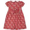 Cecily Hand-Smocked Dress, Red & White - Dresses - 4 - thumbnail