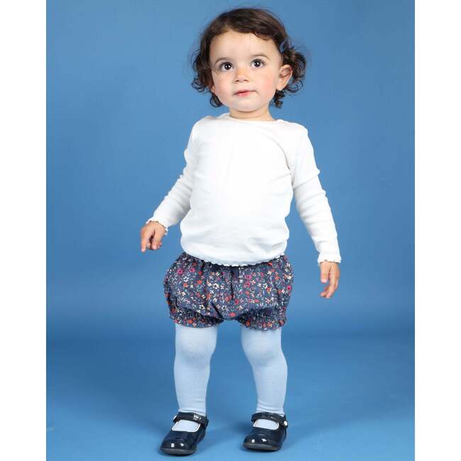 Baby Nico Floral Print Elastic Waist Bow Shorts, Multicolors - Shorts - 1