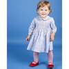 Baby Elisa Long-Sleeve Hand-Smocked Dress, Baby Blue - Dresses - 2 - thumbnail