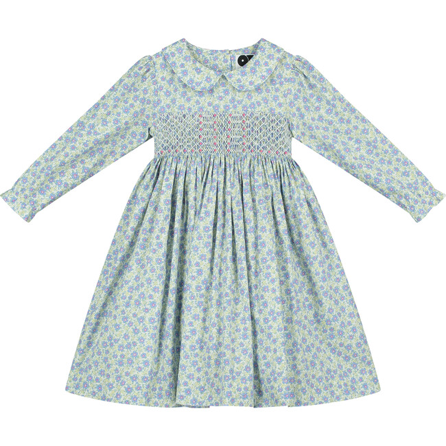 Zaiya Hand-Smocked Girls Dress, Floral - Dresses - 1
