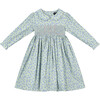 Zaiya Hand-Smocked Girls Dress, Floral - Dresses - 1 - thumbnail