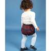 Baby Bora Tartan Elastic Waist Bow Shorts, Navy & Red - Shorts - 3 - thumbnail