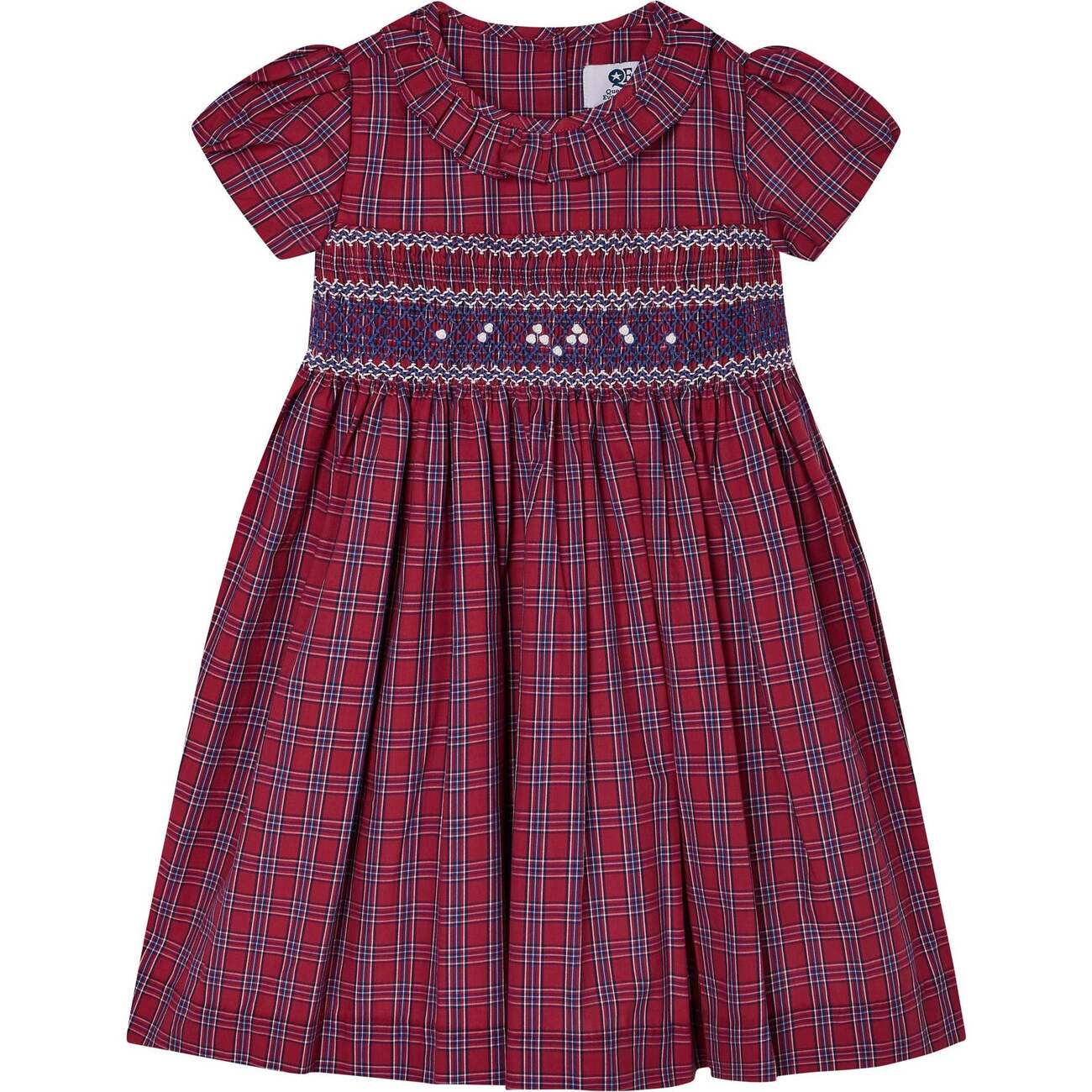 Neva Tartan Print Hand-Smocked Dress, Red - Question Everything Dresses |  Maisonette