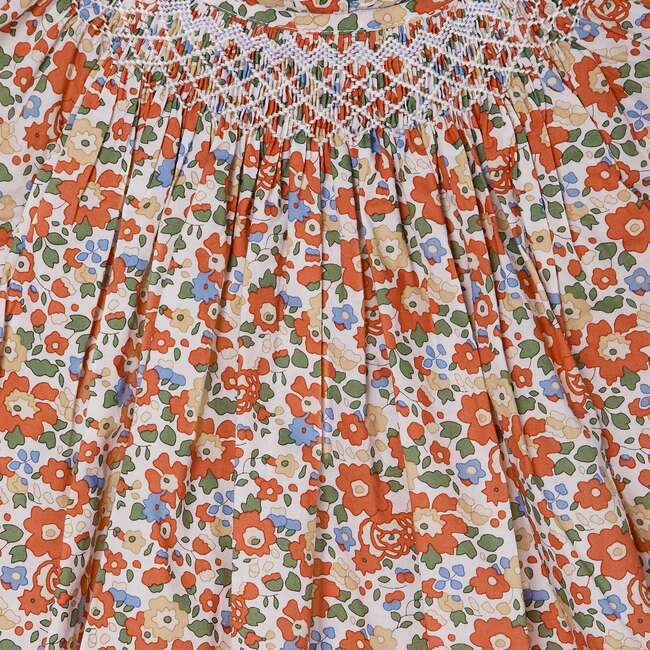 Baby Calypso Floral Print Hand-Smocked Dress, Red - Dresses - 3
