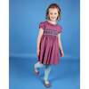 Neva Tartan Print Hand-Smocked Dress, Red - Dresses - 2 - thumbnail
