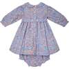Baby Elisa Long-Sleeve Hand-Smocked Dress, Baby Blue - Dresses - 4 - thumbnail