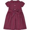 Neva Tartan Print Hand-Smocked Dress, Red - Dresses - 4 - thumbnail