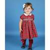 Baby Bronwyn Tartan Collar Hand-Smocked Dress, Red & White - Dresses - 5 - thumbnail