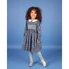 Fauna Floral Print Hand-Smocked Dress, Navy & White - Dresses - 2 - thumbnail