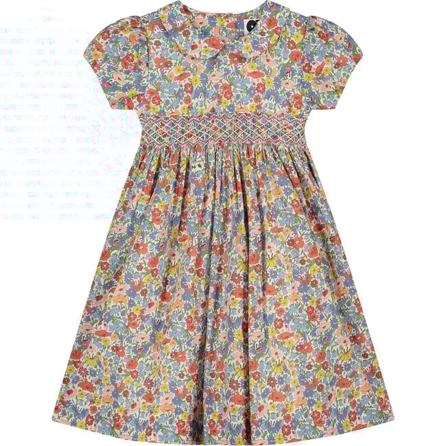 Lara Hand-Smocked Girls Dress, Floral - Dresses - 1