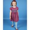 Neva Tartan Print Hand-Smocked Dress, Red - Dresses - 5 - thumbnail