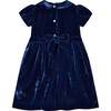 Pandora Velvet Hand-Smocked Party Dress, Blue - Dresses - 4 - thumbnail