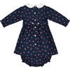 Tia Hand-Smocked Baby Dress, Navy - Dresses - 3