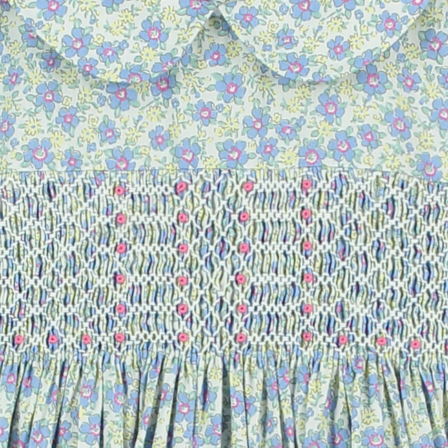 Zaiya Hand-Smocked Girls Dress, Floral - Dresses - 3
